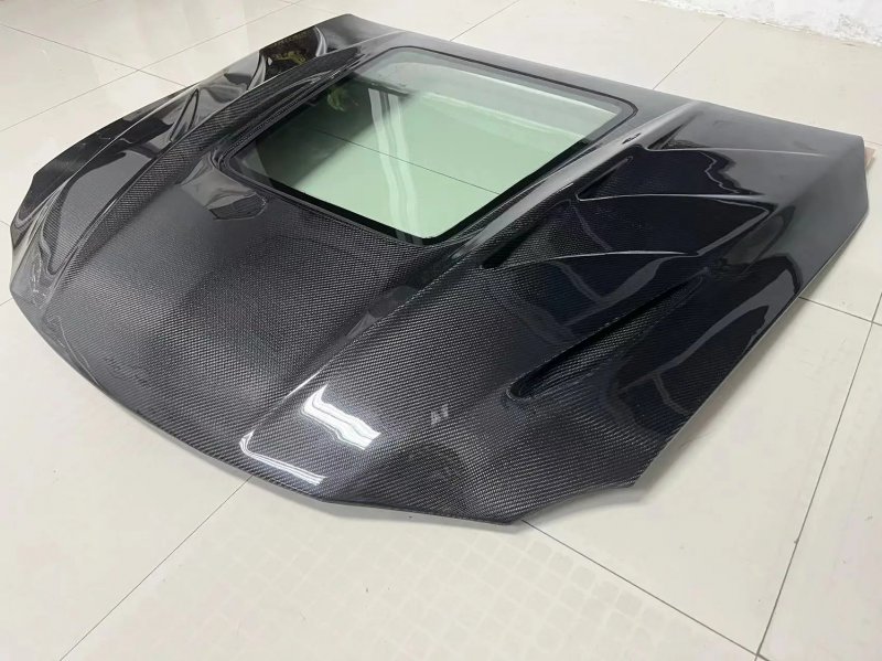 Transparent Glass Carbon Fiber High Quality Black Screw-On Hood Cover for  IS250 IS300 IS350 1999-2005 Car Engine New